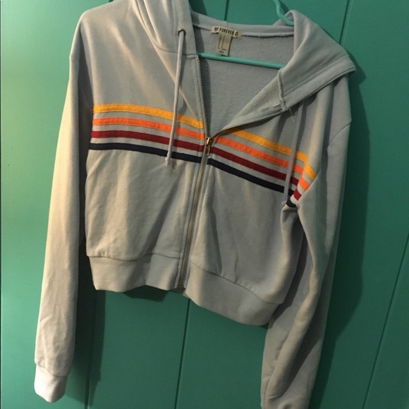 Forever 21 Jackets & Blazers - Forever 21 Hooded cropped sweat jacket
